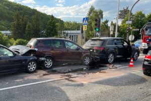 02.06.2021. Kielce. Wypadek na ulicy Krakowskiej / Wiktor Taszłow / Radio Kielce