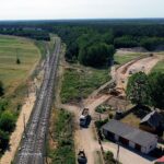 21.06.2021. Czarnca, Włoszczowa. Budowa łącznicy kolejowej Czarnca - Włoszczowa Północ / Jarosław Kubalski / Radio Kielce