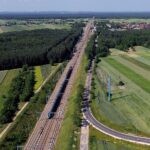 21.06.2021. Czarnca, Włoszczowa. Budowa łącznicy kolejowej Czarnca - Włoszczowa Północ / Jarosław Kubalski / Radio Kielce