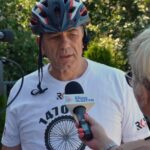 30.06.2021. Olsztyn. Wyprawa rowerowa trasą Green Velo. Na zdjęciu: Zbigniew Wojciechowski - dyrektor wydziału nadzoru pedagogicznego i strategii w kuratorium / A. Chmielewska / Radio Olsztyn