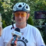 30.06.2021. Olsztyn. Wyprawa rowerowa trasą Green Velo. Na zdjęciu: Stanisław Janusiński, dyrektor Szkoły Podstawowej nr 13 w Kielcach / A. Chmielewska / Radio Olsztyn