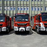 17.06.2021. Kielce. Uroczyste przekazanie samochodów ratowniczo-gaśniczych i wręczenie promes na zakup kolejnych dla jednostek PSP i OSP z regionu świętokrzyskiego / Piotr Kwaśniewski / Radio Kielce