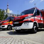 17.06.2021. Kielce. Uroczyste przekazanie samochodów ratowniczo-gaśniczych i wręczenie promes na zakup kolejnych dla jednostek PSP i OSP z regionu świętokrzyskiego / Piotr Kwaśniewski / Radio Kielce