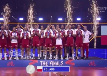 Reprezentacja Polski siatkarzy ze srebrnymi medalami Ligi Narodów / TVP Sport / Twitter