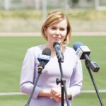 28.06.2021. Kielce. Otwarcie kompleksu sportowego przy Centrum Sportu Politechniki Świętokrzyskiej. Na zdjęciu: Anna Krupka - wiceminister kultury, dziedzictwa narodowego i sportu / Jarosław Kubalski / Radio Kielce