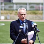 28.06.2021. Kielce. Otwarcie kompleksu sportowego przy Centrum Sportu Politechniki Świętokrzyskiej. Na zdjęciu: profesor Zbigniew Koruba - rektor Politechniki Świętokrzyskiej / Jarosław Kubalski / Radio Kielce