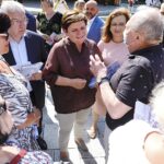 19.06.2021 Busko-Zdrój. Wizyta Beaty Szydło - europoseł PiS. Na zdjęciu od lewej: Krzysztof Lipiec - poseł PiS, Beata Szydło - europoseł PiS, Agata Wojtyszek - poseł PiS / Jarosław Kubalski / Radio Kielce