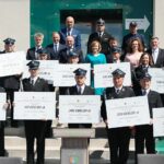 14.06.2021. Wręczenie promes na zakup nowoczesnych wozów strażackich i elektrycznych radiowozów / Wiktor Taszłow / Radio Kielce