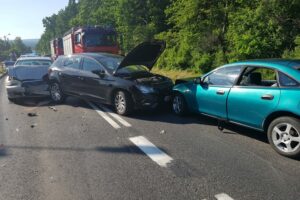 20.06.2021. Skarżysko-Kamienna. Wypadek na drodze krajowej nr 42 / KPP Skarżysko-Kamienna
