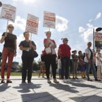 07.06.2021. Kielce. Świętokrzyski Urząd Wojewódzki. Akcja protestacyjna pielęgniarek / Jarosław Kubalski / Radio Kielce