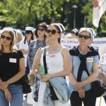 07.06.2021. Kielce. Świętokrzyski Urząd Wojewódzki. Akcja protestacyjna pielęgniarek / Jarosław Kubalski / Radio Kielce