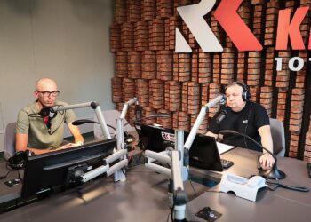 17.06.2021. Kielce. Punkty Widzenia. Na zdjęciu (od lewej): Damian Wysocki - Radio eM Kielce, Jakub Rożek - Radio Kielce / Wiktor Taszłow / Radio Kielce