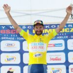 25.06.2021. Kielce. Meta czwartego etapu  32. Wyścigu Solidarności i Olimpijczyków. Na zdjęciu: Jan Barta - drużyna Elkov-Kasper, zwycięzca czwartego etapu wyścigu / Wiktor Taszłow / Radio Kielce