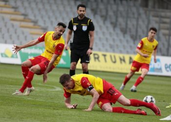 29.05.2021. Kielce. 32. kolejka Fortuna 1 Ligi: Korona Kielce - Arka Gdynia / Wiktor Taszłow / Radio Kielce