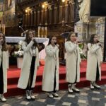 12.06.2021. Sandomierz. Msza święta dziękczynna w 22. rocznicę pielgrzymki św. Jana Pawła II. Na zdjęciu: grupa młodzieżowa „Fenix” / Grażyna Szlęzak-Wójcik / Radio Kielce