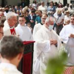 03.06.2021. Kielce. Bazylika katedralna. Uroczystości Bożego Ciała. Na zdjęciu (w środku): Jan Piotrowski - biskup kielecki / Wiktor Taszłow / Radio Kielce