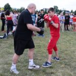 10.06.2021. Kielce. Mistrzowie są w formie. Otwarty trening na kieleckim stadionie. Na zdjęciu (z lewej): Paweł Skrzecz / Wiktor Taszłow / Radio Kielce