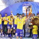 06.06.2021 Kielce. PGNiG Superliga piłkarzy ręcznych. Łomża Vive Kielce zostaje Mistrzem Polski. Ceremonia wręczenia medali / Jarosław Kubalski / Radio Kielce