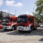 17.06.2021. Kielce. Przygotowania do uroczystości przekazania pojazdów dla PSP i OSP / Sebastian Kalwat / Radio Kielce