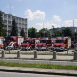 17.06.2021. Kielce. Przygotowania do uroczystości przekazania pojazdów dla PSP i OSP / Sebastian Kalwat / Radio Kielce