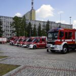 17.06.2021. Kielce. Przygotowania do uroczystości przekazania pojazdów dla PSP i OSP / Sebastian Kalwat / Radio Kielce