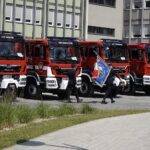 17.06.2021. Kielce. Przygotowania do uroczystości przekazania pojazdów dla PSP i OSP / Sebastian Kalwat / Radio Kielce