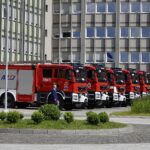 17.06.2021. Kielce. Przygotowania do uroczystości przekazania pojazdów dla PSP i OSP / Sebastian Kalwat / Radio Kielce