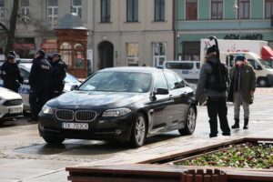 07.04.2021. Kielce. Zdjęcia do spektaklu teatru telewizji zatytułowanego „Zakładnicy” / Wiktor Taszłow / Radio Kielce