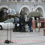 07.04.2021. Kielce. Zdjęcia do spektaklu teatru telewizji zatytułowanego „Zakładnicy” / Wiktor Taszłow / Radio Kielce