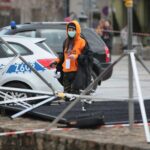 07.04.2021. Kielce. Zdjęcia do spektaklu teatru telewizji zatytułowanego „Zakładnicy” / Wiktor Taszłow / Radio Kielce