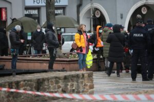 07.04.2021. Kielce. Zdjęcia do spektaklu teatru telewizji zatytułowanego „Zakładnicy” / Wiktor Taszłow / Radio Kielce