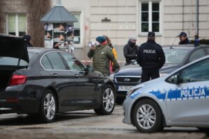 07.04.2021. Kielce. Zdjęcia do spektaklu teatru telewizji zatytułowanego „Zakładnicy” / Wiktor Taszłow / Radio Kielce