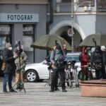 07.04.2021. Kielce. Zdjęcia do spektaklu teatru telewizji zatytułowanego „Zakładnicy” / Wiktor Taszłow / Radio Kielce