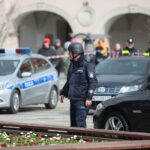 07.04.2021. Kielce. Zdjęcia do spektaklu teatru telewizji zatytułowanego „Zakładnicy” / Wiktor Taszłow / Radio Kielce