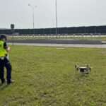 14.07.2021. Jaworznia. Monitorowanie zachowań kierowców na drodze ekspresowej S7 / Paulina Michta / Radio Kielce