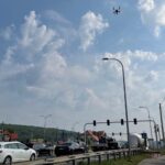 12.07.2021. Zgórsko. Policyjny dron / Paulina Michta / Radio Kielce