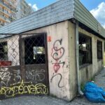 01.07.2021. Kielce. Altana śmietnikowa przy ulicy Grochowej 25 / Paulina Michta / Radio Kielce