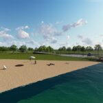 19.07.2021. Pińczów. Wizualizacja bulwarów wzdłuż rzeki Nidy / materiały prasowe