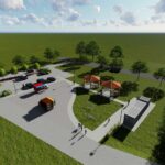 19.07.2021. Pińczów. Wizualizacja bulwarów wzdłuż rzeki Nidy / materiały prasowe