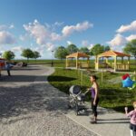 19.07.2021. Pińczów. Wizualizacja bulwarów wzdłuż rzeki Nidy / materiały prasowe