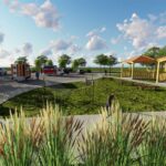 19.07.2021. Pińczów. Wizualizacja bulwarów wzdłuż rzeki Nidy / materiały prasowe