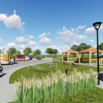 19.07.2021. Pińczów. Wizualizacja bulwarów wzdłuż rzeki Nidy / materiały prasowe