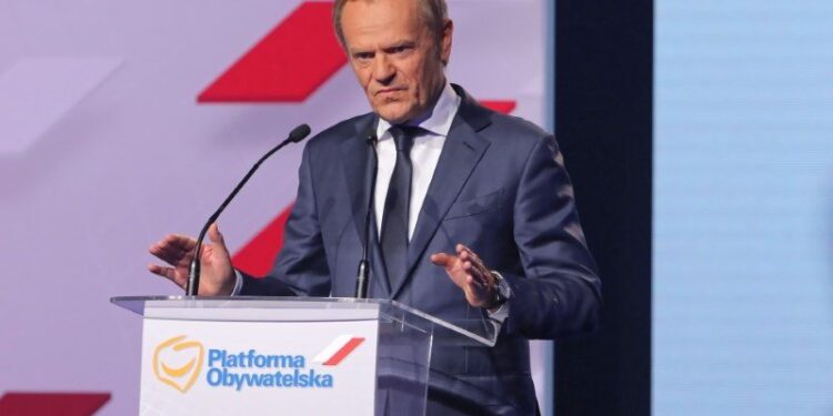 03.07.2021. Warszawa. Rada Krajowa Platformy Obywatelskiej. Na zdjęciu: Donald Tusk / PAP/Wojciech Olkuśnik