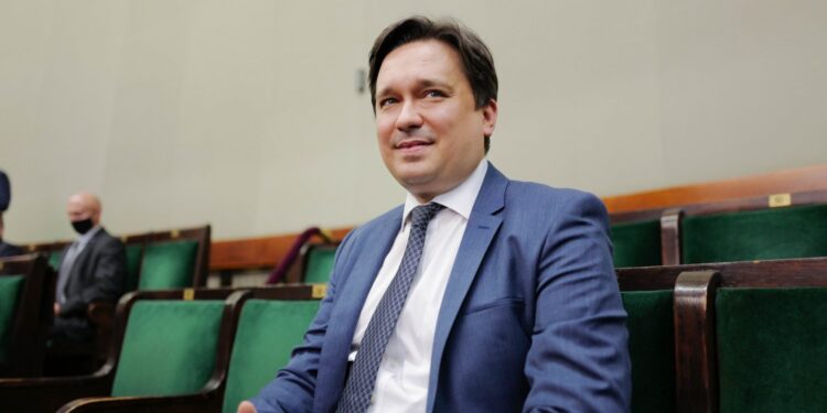 08.07.2021. Warszawa. Prof. Marcin Wiącek na galerii sejmowej / Mateusz Marek / PAP