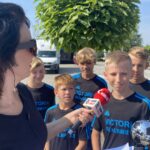 25.07.2021. Skalbmierz.„Wakacje 2021. Spotkajmy się”. Na zdjęciu: Magdalena Sitek - Radio Kielce i Klub Sportowy Victoria 2015 Skalbmierz / Kamil Włosowicz