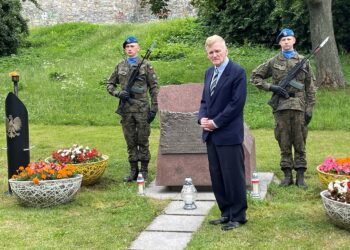 04.07.2021. Kielce. Uroczystości z okazji 78. rocznicy śmierci generała Władysława Sikorskiego. Na zdjęciu: Krzysztof Witkowski - Stowarzyszenie Pamięci Narodowej „Czwartak” / Paulina Michta / Radio Kielce