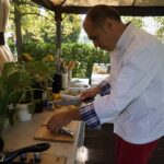 30.07.2021. Letnia kuchnia Radia Kielce. Piątkowa rybka. Na zdjęciu Marcin Maciąg, szef kuchni hotelu Pod Ciżemką w Sandomierzu / Anna Kwapisz / Radio Kielce