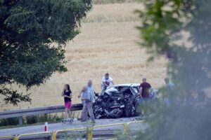 28.07.2021. Olszownica. Wypadek na drodze krajowej nr 74 / Słuchacz Radia Kielce