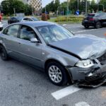 04.07.2021. Kielce. Wypadek na skrzyżowaniu ulic Sandomierskiej, alei IX wieków Kielc i Alei Solidarności / Piotr Kwaśniewski / Radio Kielce