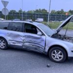 14.07.2021. Kielce. Wypadek na skrzyżowaniu alei Solidarności i ulicy Świętokrzyskiej / Wiktor Taszłow / Radio Kielce